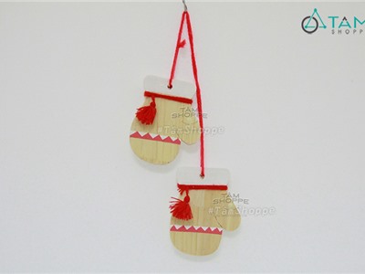 Cặp găng tay gỗ trang trí Noel số 17